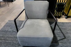 Flexform Loungesessel|Sessel ABC Leder Beige Gestell Metall Brüniert Dunkelbraun