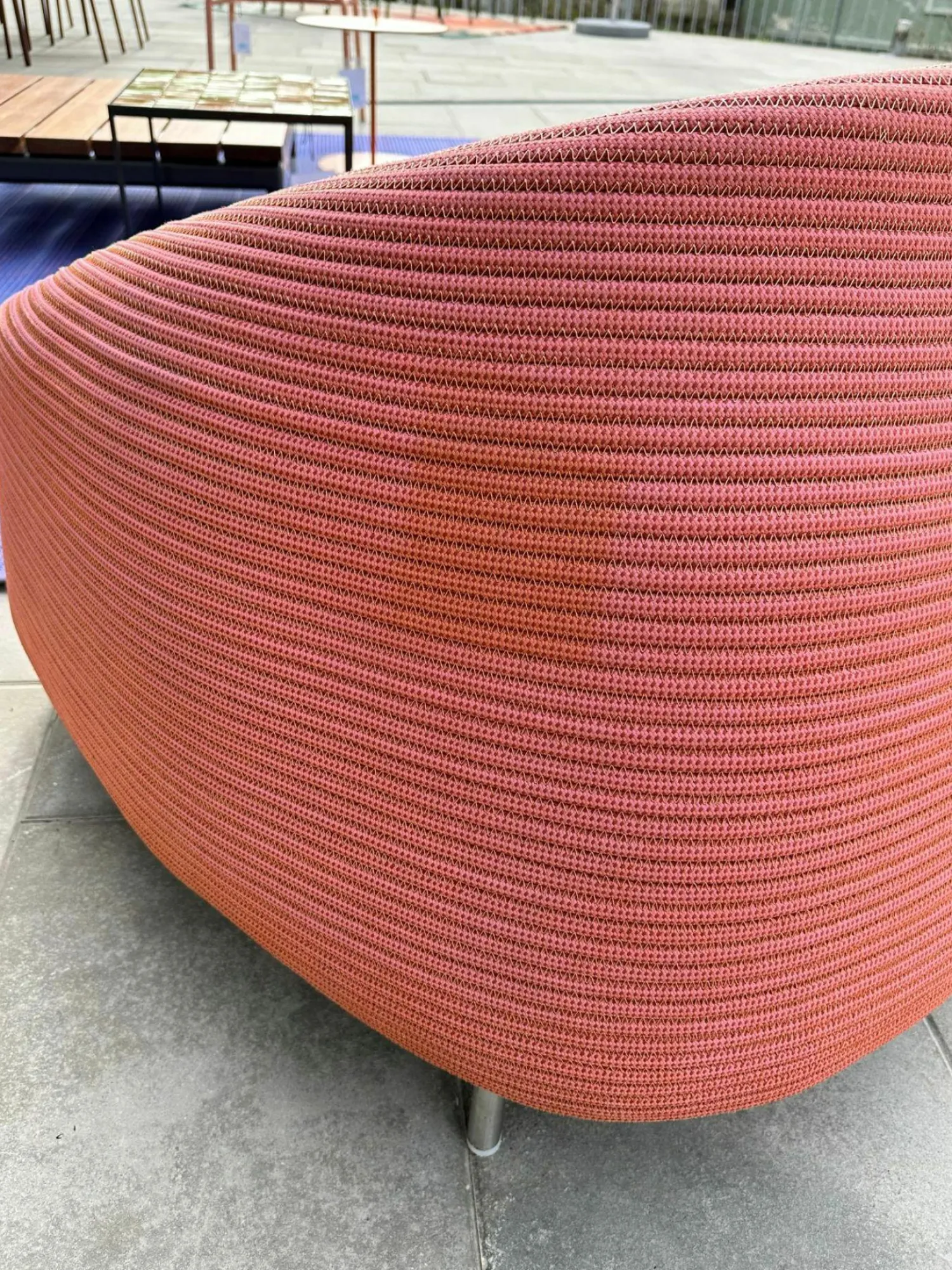 Paola Lenti Loungemöbel|Sessel Afra Stoff Arancio Terracotta Orange Gestell Stahl AISI 316/304 Gleiter Kunststoff