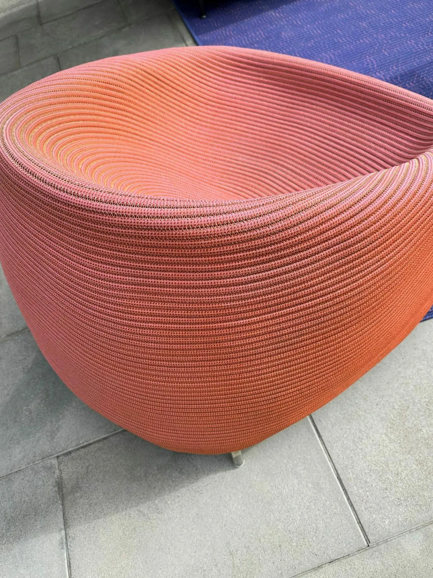 Paola Lenti Loungemöbel|Sessel Afra Stoff Arancio Terracotta Orange Gestell Stahl AISI 316/304 Gleiter Kunststoff
