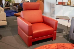 Brühl Loungesessel|Sessel Alba Leder Jumbo 5662 0016 Füeß Metall Verchromt Inklusive Kopfstützenkissen