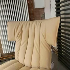 Linteloo Relaxsessel|Sessel Ample Leder Beige Mou Gestell Schwarz mit Hocker