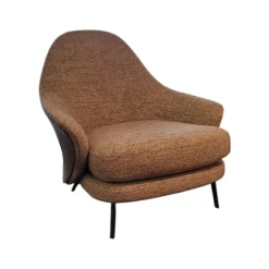 Minotti Relaxsessel|Sessel Angie ANG83S Stoff Fisher 04 Salvia Grau Rückseite Kernleder Bustier Salbeigrün Grau Grün