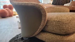 Minotti Relaxsessel|Sessel Angie ANG83S Stoff Fisher 04 Salvia Grau Rückseite Kernleder Bustier Salbeigrün Grau Grün