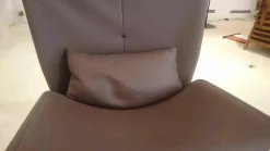 Ligne Roset Relaxsessel|Sessel Anneau Leder U Oregon Brun Braun Gestell Schwarz mit Hocker