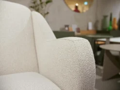 Leolux Loungesessel|Sessel Anton Stoff Mondo 28120 20 Bianco Weiß Gestell Epoxy E 2100 Charcoal Matt Schwarz