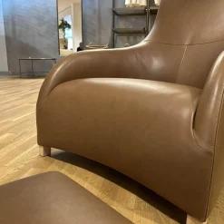 Maxalto Relaxsessel|Sessel Apta Kalos 9750N Leder Kasla KS360 Hellbraun Inklusive Hocker und Kopfstütze