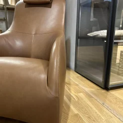 Maxalto Relaxsessel|Sessel Apta Kalos 9750N Leder Kasla KS360 Hellbraun Inklusive Hocker und Kopfstütze