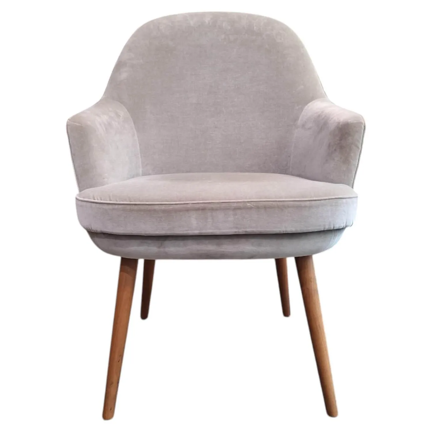Walter Knoll Einzelstühle|Sessel Armchair 375 Stoff Harald Silver Grau Gestell Eiche