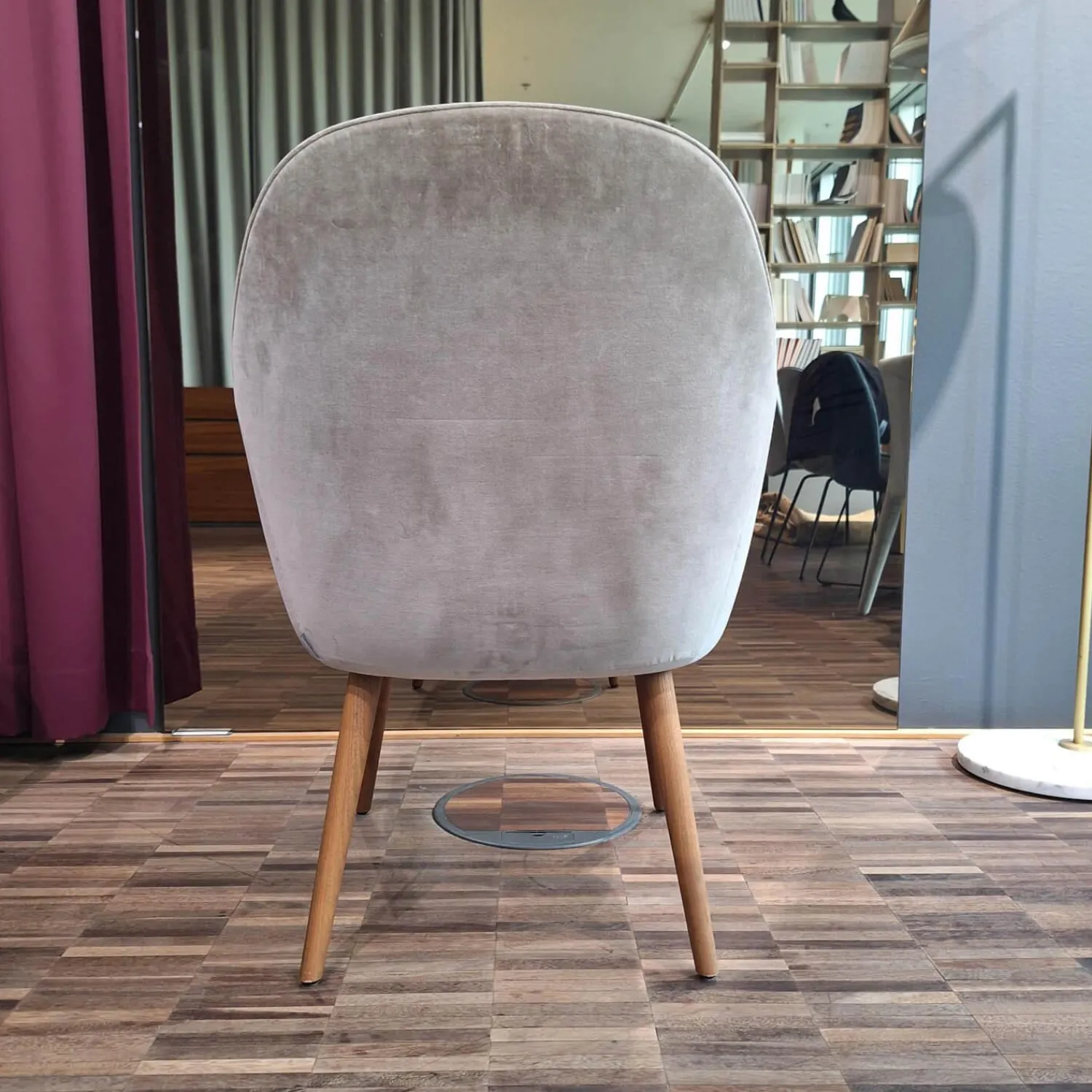 Walter Knoll Einzelstühle|Sessel Armchair 375 Stoff Harald Silver Grau Gestell Eiche