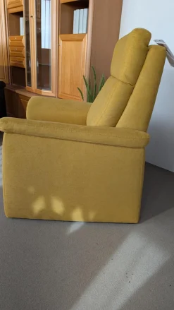 Arco Loungesessel|Sessel Arnheim Stoff 5697 119 Denise Sonne Gelb Füße Kunststoff Schwarz