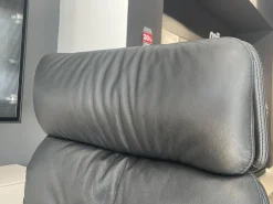 KFF Relaxsessel|Sessel Arva E Lounge Leder Sauvage Schwarz 5 Sternfuß Metall M01 Moodblack Schwarz Pulverbeschichtet Mit Verstellungen