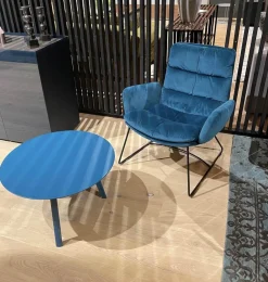 KFF Loungesessel|Sessel Arva Lounge Stoff Seven Petrol 56 Struktur Schwarz