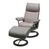 Stressless Relaxsessel|Sessel Aura S Leder Paloma 10 Silver Grey Grau Gestell Signature Grau 08 Inklusive Hocker