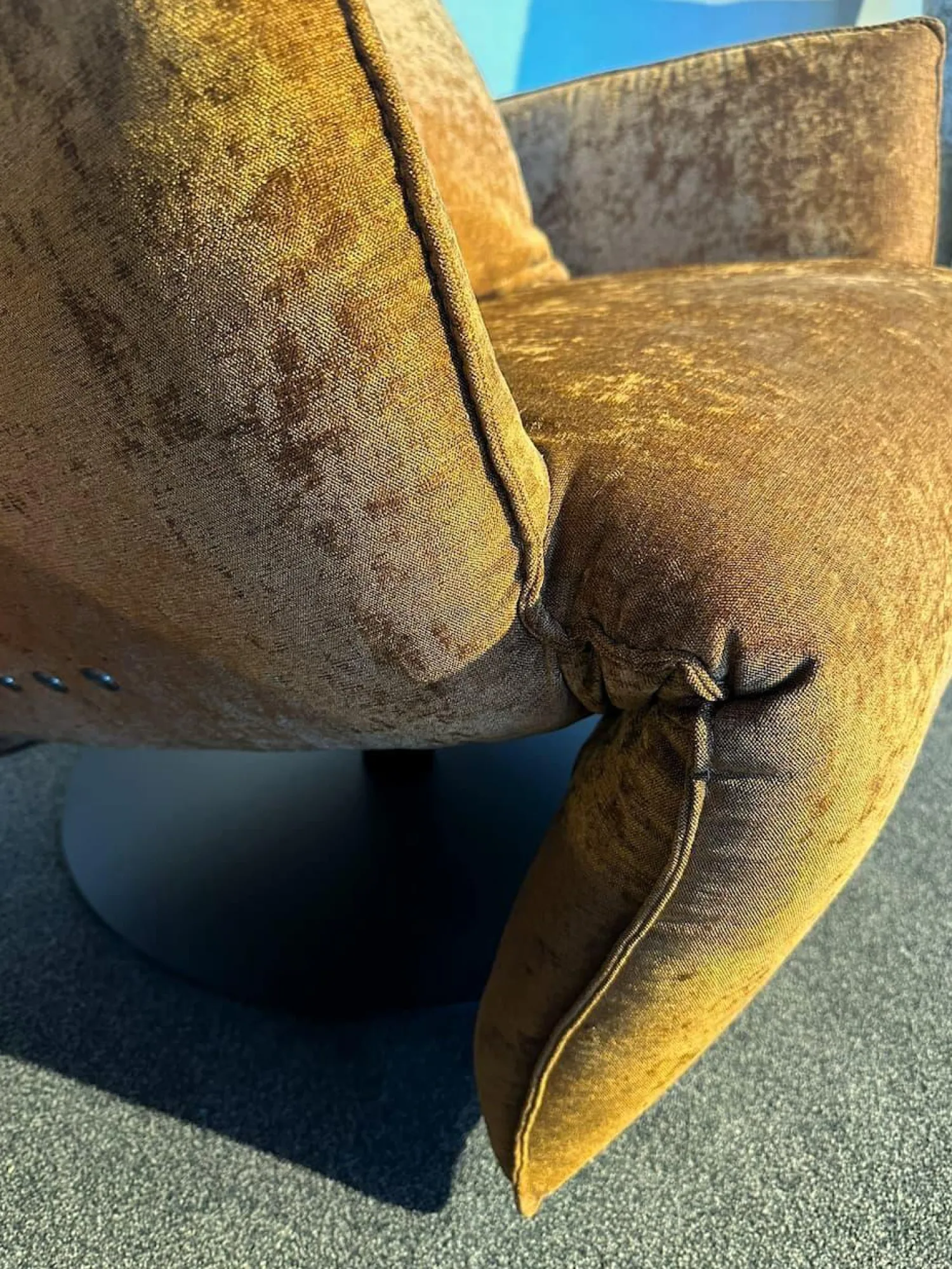 Bullfrog Relaxsessel|Sessel Baboo Stoff Shabby Chic Cognac 799 24 Gelb Gestell Metall Matt Schwarz Elektrisch Verstellbar