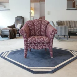 Finkeldei Relaxsessel|Sessel Bahama 617 Stoff Blauviolett Beige Füße Mit Stoff Bezogen