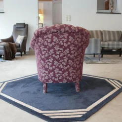 Finkeldei Relaxsessel|Sessel Bahama 617 Stoff Blauviolett Beige Füße Mit Stoff Bezogen