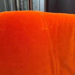 Walter Knoll Loungesessel|Sessel Bao Außen Leder Seddle Coffee Schwarz Innen Stoff Samt Harald Pumpkin Orange Drehteller Schwarz