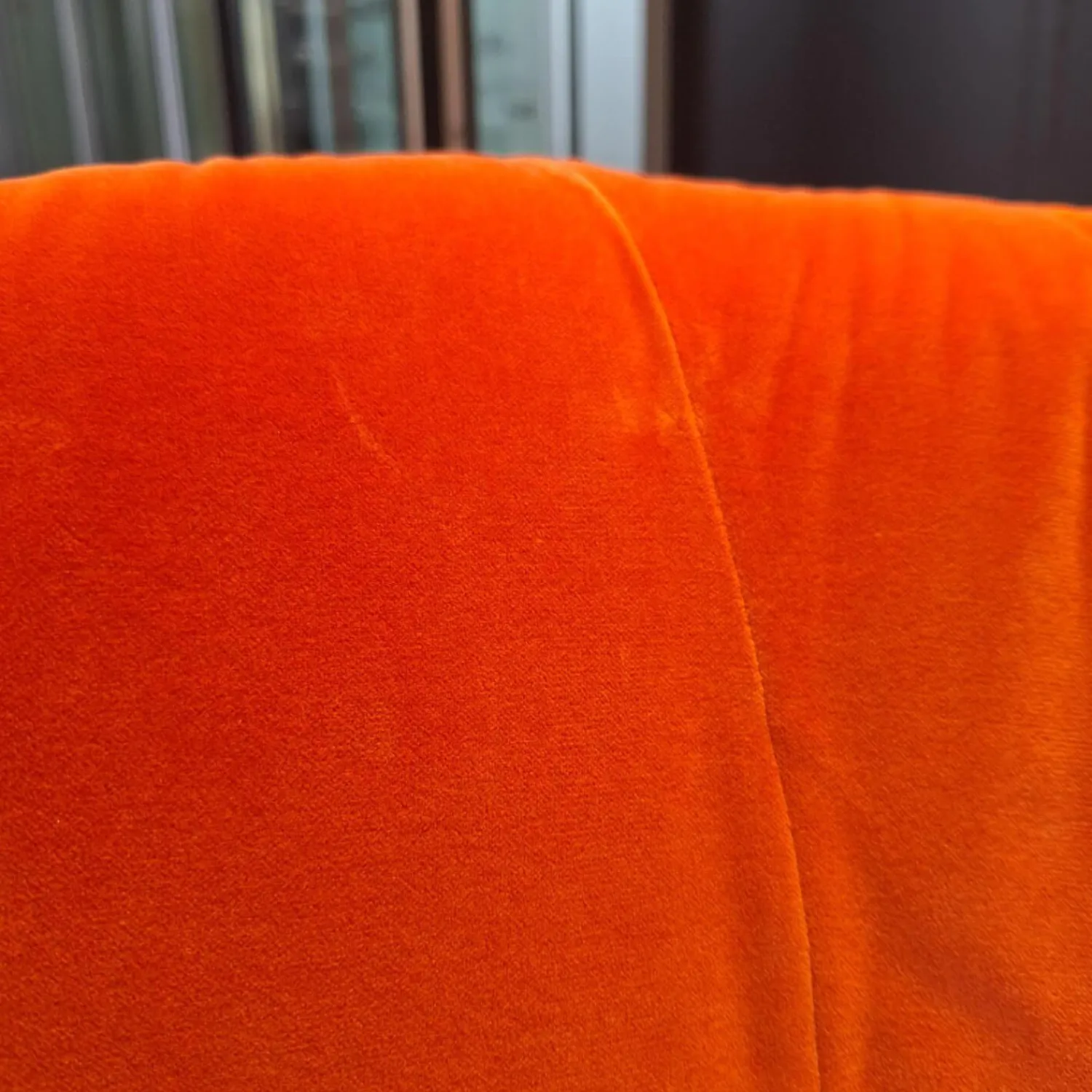 Walter Knoll Loungesessel|Sessel Bao Außen Leder Seddle Coffee Schwarz Innen Stoff Samt Harald Pumpkin Orange Drehteller Schwarz