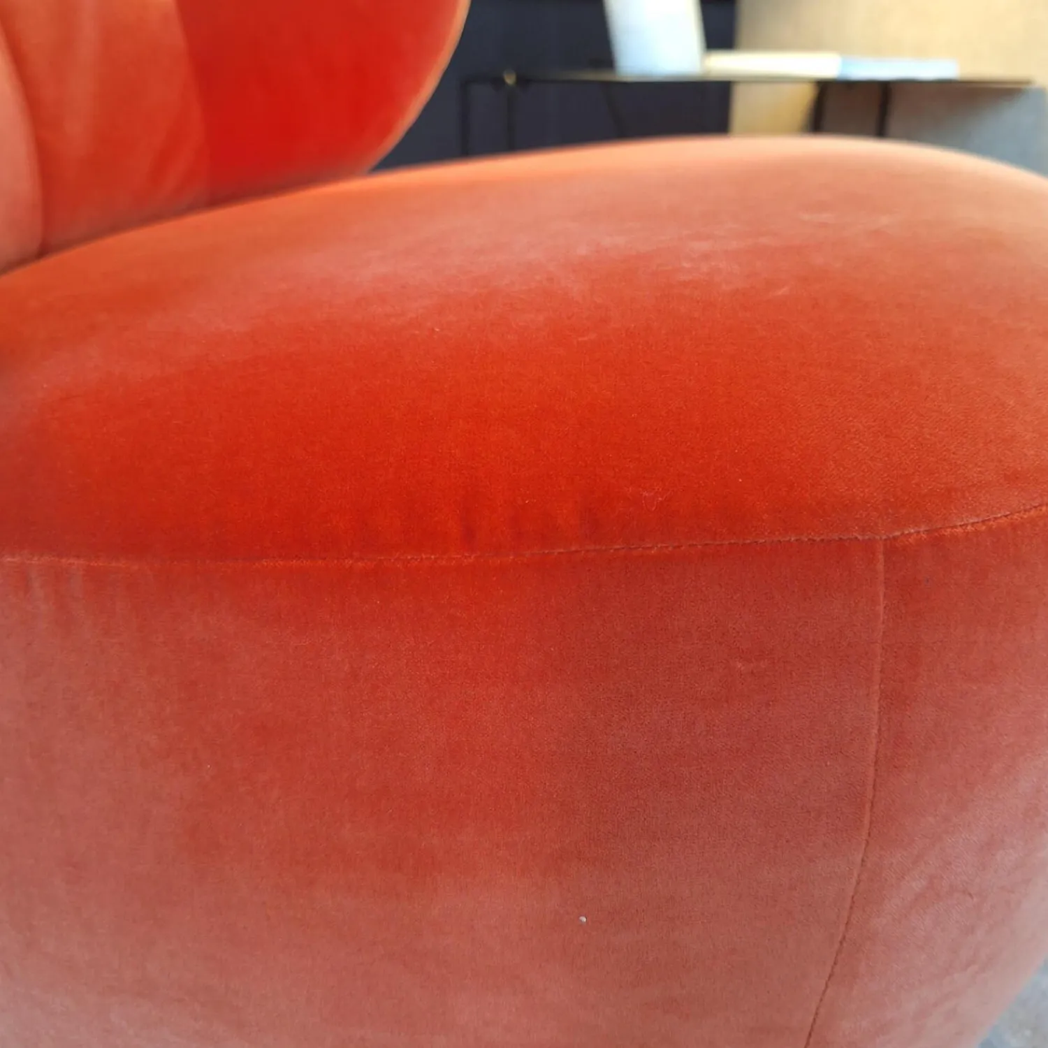 Walter Knoll Loungesessel|Sessel Bao Außen Leder Seddle Coffee Schwarz Innen Stoff Samt Harald Pumpkin Orange Drehteller Schwarz