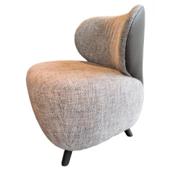 Walter Knoll Loungesessel|Sessel Bao Klein 227 10 C Innen Stoff Sorell 7873 Topaz Rücken Leder Rodeo Soft Schokoladenbraun Füße Buche Schwarz Lackiert