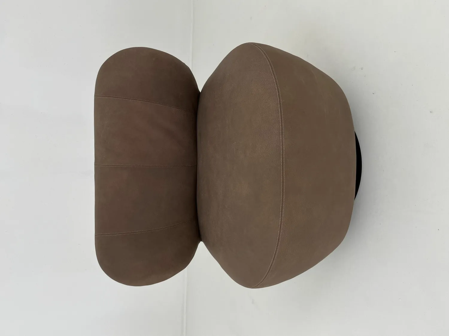 Walter Knoll Loungesessel|Sessel Bao Klein Sonderleder Torf Braun Drehteller Matt Pulverbeschichtet Schwarz Mit Filzgleitern