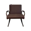 Walter Knoll Loungesessel|Sessel Berlin Chair Leder Vintage 65 1412 Chestnut Braun Gestell Schwarz Chrom Mit Kunststoffgleitern