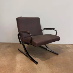 Walter Knoll Loungesessel|Sessel Berlin Chair Leder Vintage 65 1412 Chestnut Braun Gestell Schwarz Chrom Mit Kunststoffgleitern