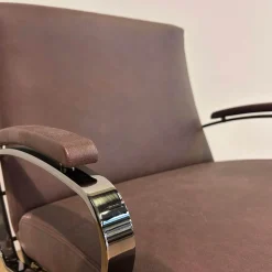 Walter Knoll Loungesessel|Sessel Berlin Chair Leder Vintage 65 1412 Chestnut Braun Gestell Schwarz Chrom Mit Kunststoffgleitern