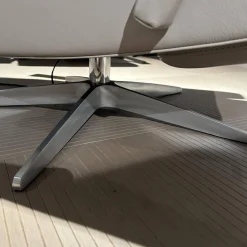 Gealux Relaxsessel|Sessel Best Choice Drenthe Small Bezug Leder Polo 1027 Weiß Creme Gestell X 60 Chrom Gebürstet Elektrisch Verstellbar 2 Motoren