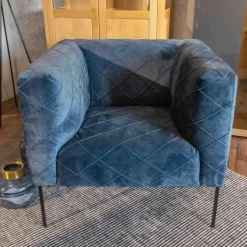 Troels Relaxsessel|Sessel Block Bezug 517 Soft Skin Rhombus 05 Blue