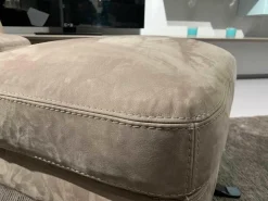 Cierre Relaxsessel|Sessel Boheme Leder Natural Velours Seppia Gestell Schwarz Drehbar mit Hocker