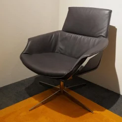 IP Design Relaxsessel|Sessel Bond Leder Space Schiefer Grau Drehbar