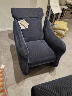 Brühl Relaxsessel|Sessel Bongo Bay Stoff 4490 0069 Blau Neigungsverstellbar Mit Hocker