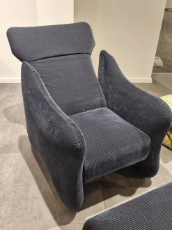 Brühl Relaxsessel|Sessel Bongo Bay Stoff 4490 0069 Blau Neigungsverstellbar Mit Hocker