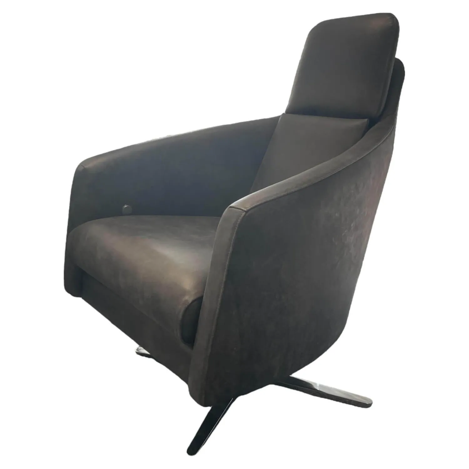 IP Design Relaxsessel|Sessel Boss Bezug Leder Star Graphit Gestell Viersternfuß Verchromt