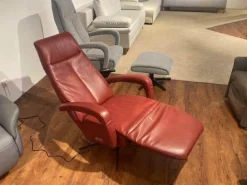 Activineo Relaxsessel|Sessel Boss Leder L30 WL Rouge Rot Gestell Metall Schwarz