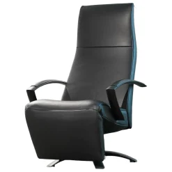 Jori Relaxsessel|Sessel Brainbuilder Mono Move Black Edition Leder Celia Nero Schwarz 5 Stern Fuß Ellipse Schwarz Lackiert