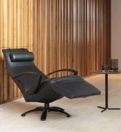 Jori Relaxsessel|Sessel Brainbuilder Multi Move Medi Black Edition Leder Celia Nero Schwarz 5 Stern Fuß Ellipse Schwarz Lackiert