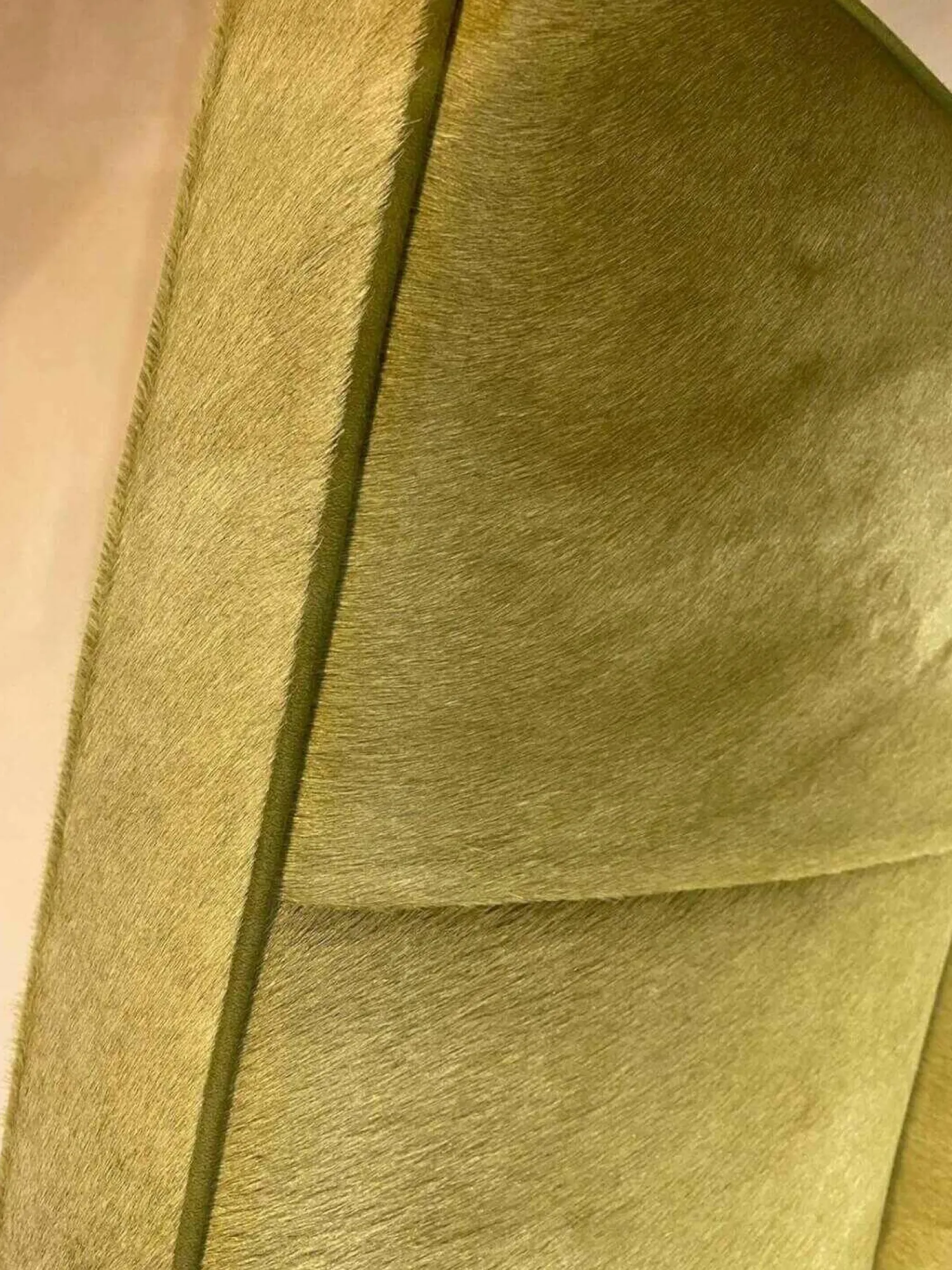 Turri Relaxsessel|Sessel Bridge Stoff Roßhaar Grün Gestell Edelstahl Poliert