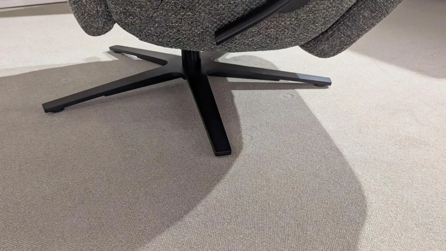 Poco Relaxsessel|Sessel Brixton Style ModernBrixton Style Grau Sternfuß Schwarzmatt Verstellung Mechanisch