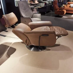 himolla Relaxsessel|Sessel Brookline 7170 Leder Longlife Zigarre Braun Fußteller Edelstahloptik Mit 2 Motorig Verstellungen
