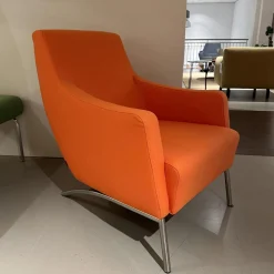 Jame Loungesessel|Sessel Bruno RVS Stoff Venice 2036 Abricot Orange Gestell Edelstahl