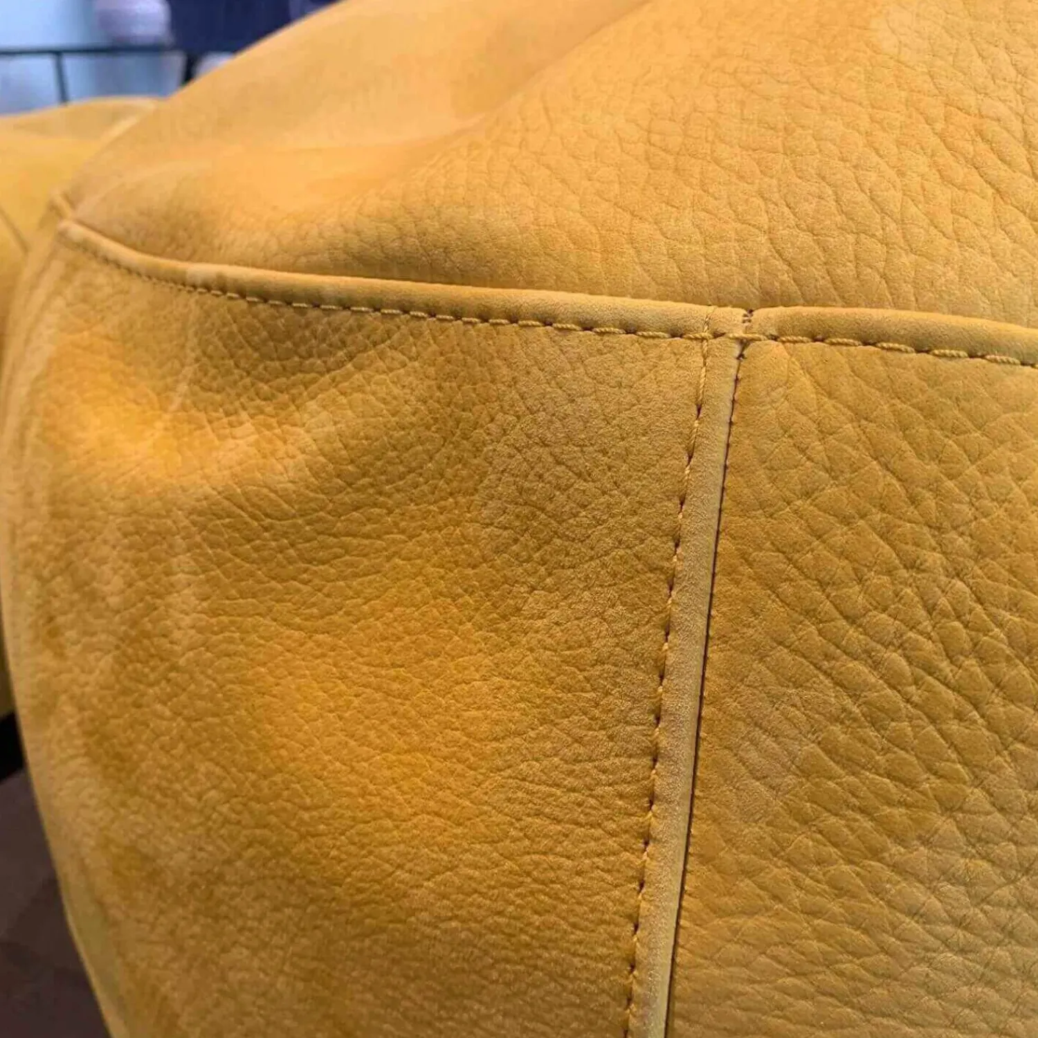 Cierre Relaxsessel|Sessel Bubba Leder Nabuk 80 Giallo Gelb mit Hocker