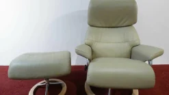 Stressless Relaxsessel|Sessel Capri S Leder Grün Paloma Signature mit Hocker