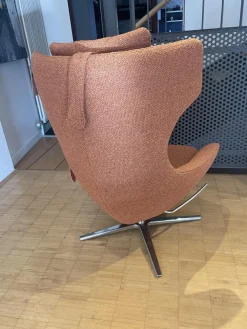 Leolux Relaxsessel|Sessel Caruzzo 662 100 Stoff Monza 27 Rost Braun Rot Gestell Pure Aluminium Poliert Inklusive Hocker