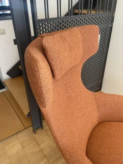 Leolux Relaxsessel|Sessel Caruzzo 662 100 Stoff Monza 27 Rost Braun Rot Gestell Pure Aluminium Poliert Inklusive Hocker