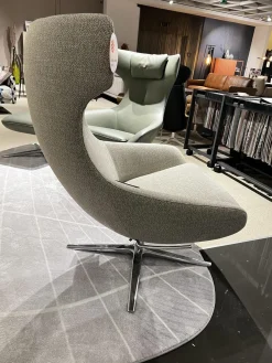 Leolux Relaxsessel|Sessel Caruzzo Stoff 24922 Varese 22 Angora Beige Gestell Aluminium Poliert