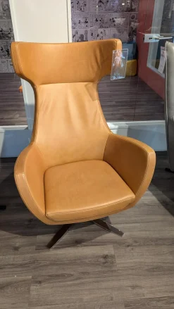 Candy Relaxsessel|Sessel Castello Leder Canyon Cognac Braun Füße Verchromt