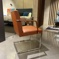 Poltrona Frau Einzelstühle|Sessel Chancellor Conference Leder SC75 Cognac Braun mit Arm