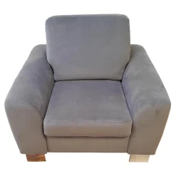 Zehdenick Fernsehsessel|Sessel Cincinatti Bezug Sam Grau Fuß Chrom